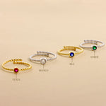 Carica l'immagine nella Galleria, Anello Spirale Con Pietra Tonda