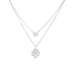 Carica l'immagine nella Galleria, Collana doppia quadrifoglio e punto luce