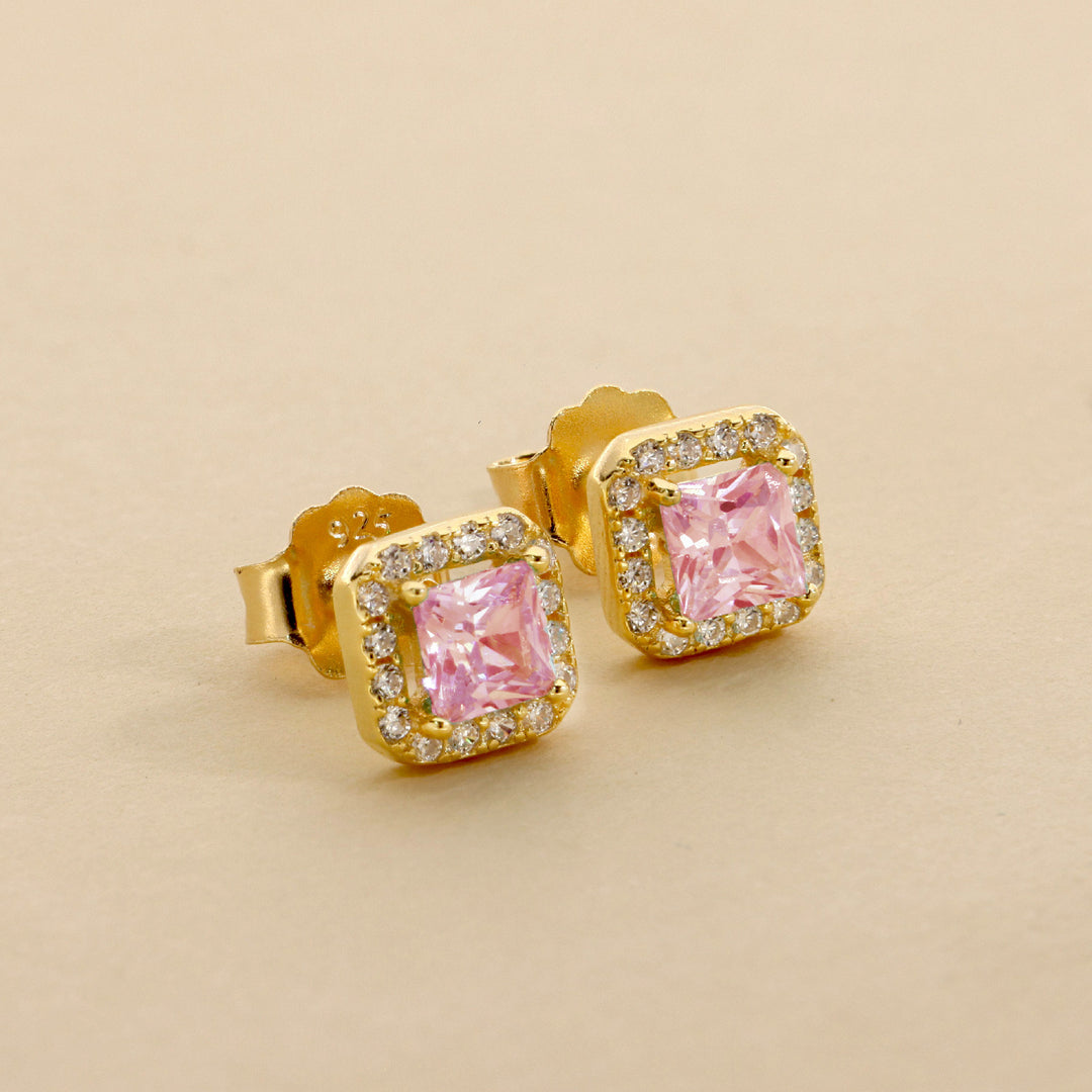 Orecchini Con Quadrato Zirconato