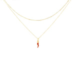 Carica l'immagine nella Galleria, Collana Doppia Con Corno