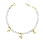 Carica l'immagine nella Galleria, Bracciale Di Perle Con Pendenti Strass