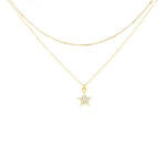 Carica l'immagine nella Galleria, Collana Doppia Con Pendente Strass