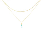 Carica l'immagine nella Galleria, Collana Doppia Con Corno