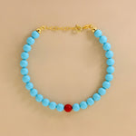 Carica l'immagine nella Galleria, Bracciale Di Perle Turchese Con Perla Colorata