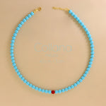 Carica l'immagine nella Galleria, Collana Di Perle Turchese con Perla Colorata