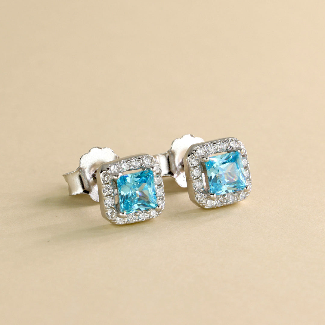 Orecchini Con Quadrato Zirconato