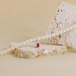 Carica l'immagine nella Galleria, Collana Di Perle Con Ovale Zirconato