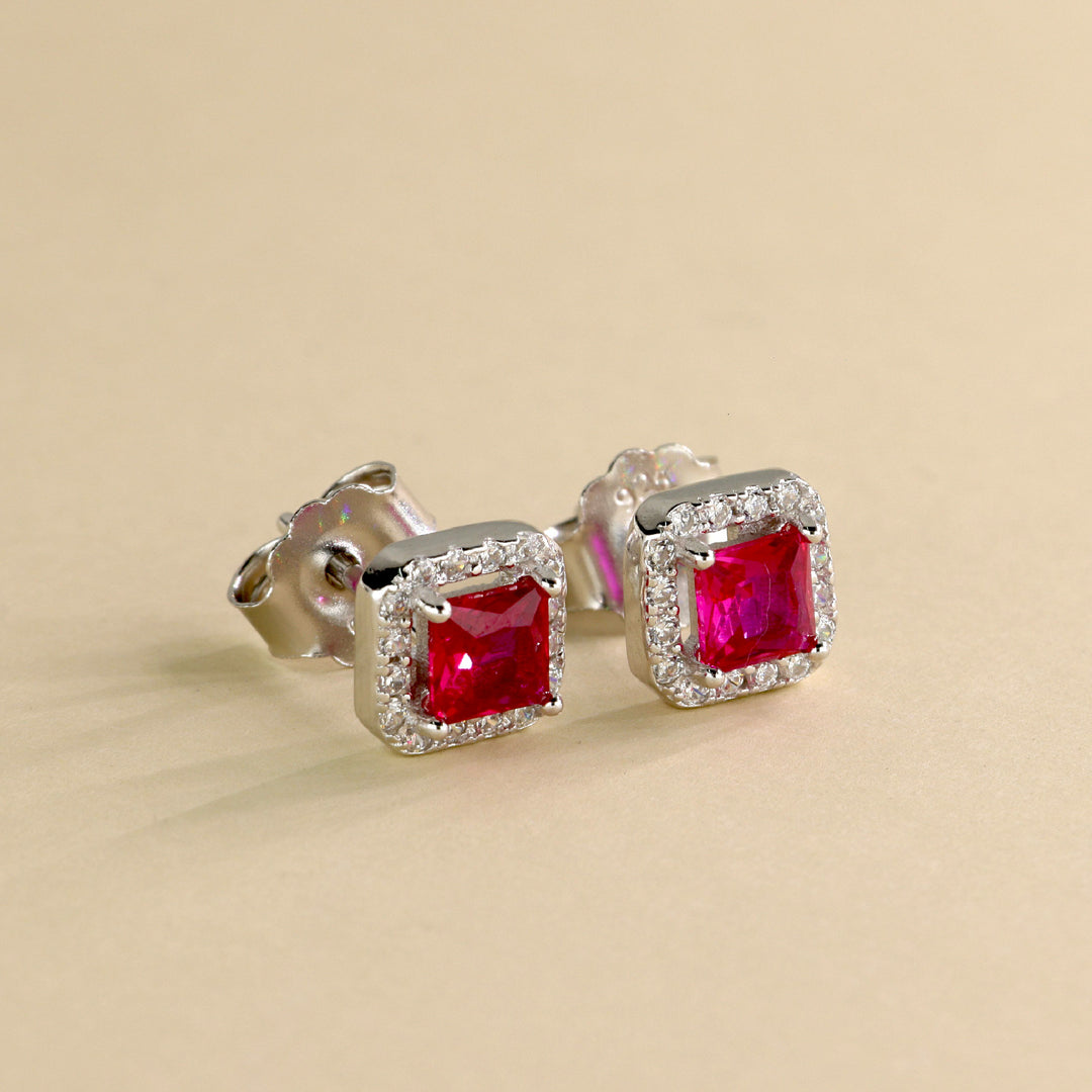 Orecchini Con Quadrato Zirconato