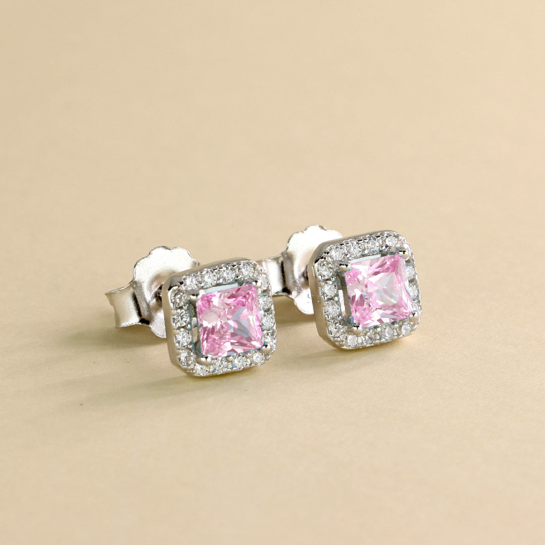 Orecchini Con Quadrato Zirconato