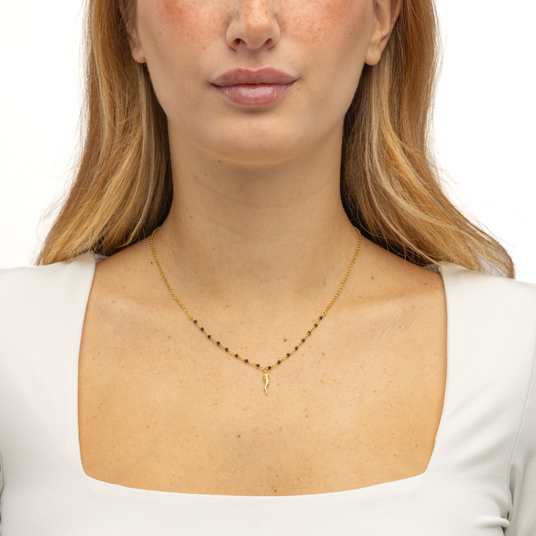 Collana Rosario con Pendente Portafortuna