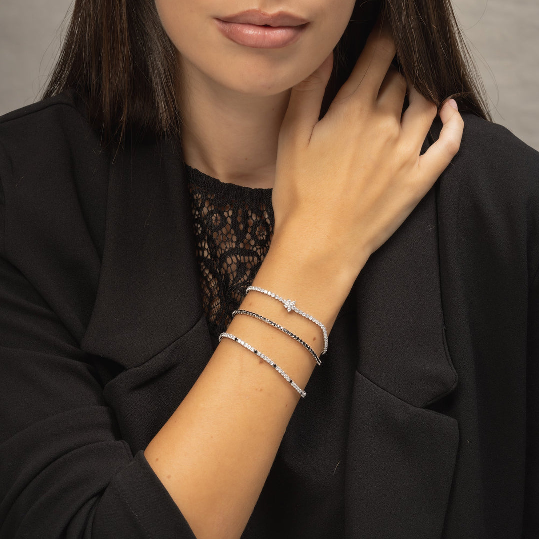 Bracciale Tennis con Zirconi Neri