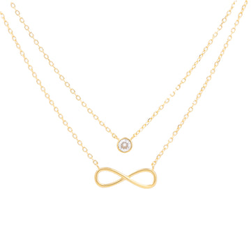Collana doppia infinito e punto luce