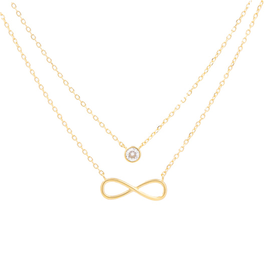 Collana doppia infinito e punto luce