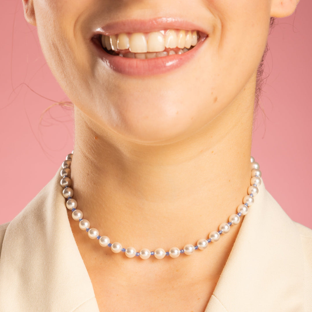 Collana con Perle e Cristalli Colorati