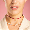 Collana con Perle e Cristalli Colorati