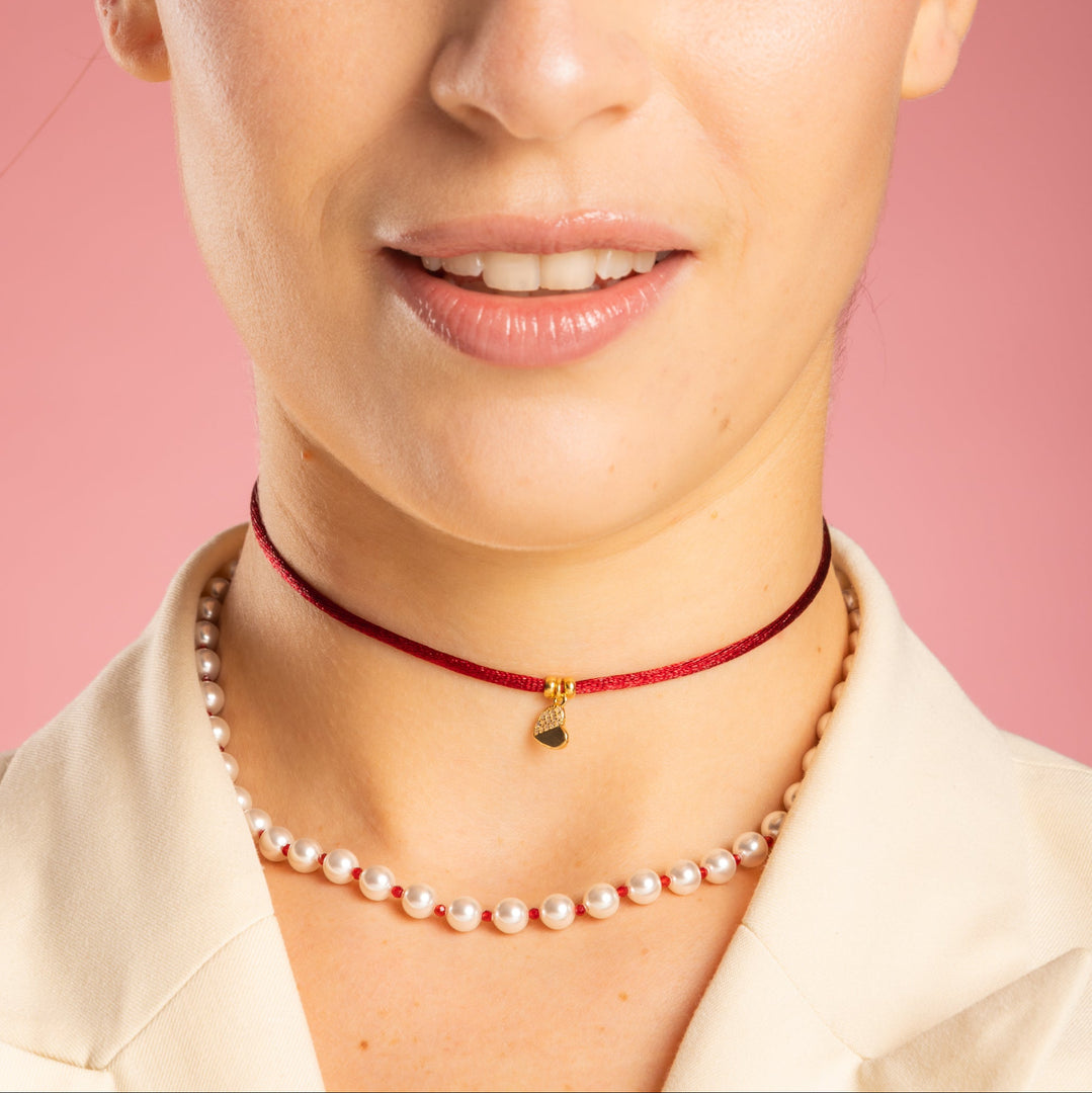 Collana con Perle e Cristalli Colorati