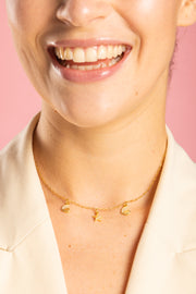 Collana con Tris di Pendenti Cuore e Stella