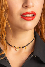 Carica l'immagine nella Galleria, Choker con Pepite Dorate e Pendente
