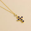 Collana Con Croce Castone Tondo