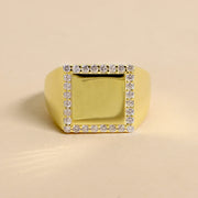 Anello Chevalier Da Mignolo Quadrato con zirconi