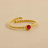 Anello Spirale Con Pietra Tonda