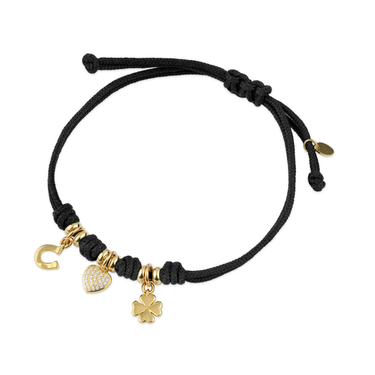 Bracciale Cordino con Tris Porta Fortuna