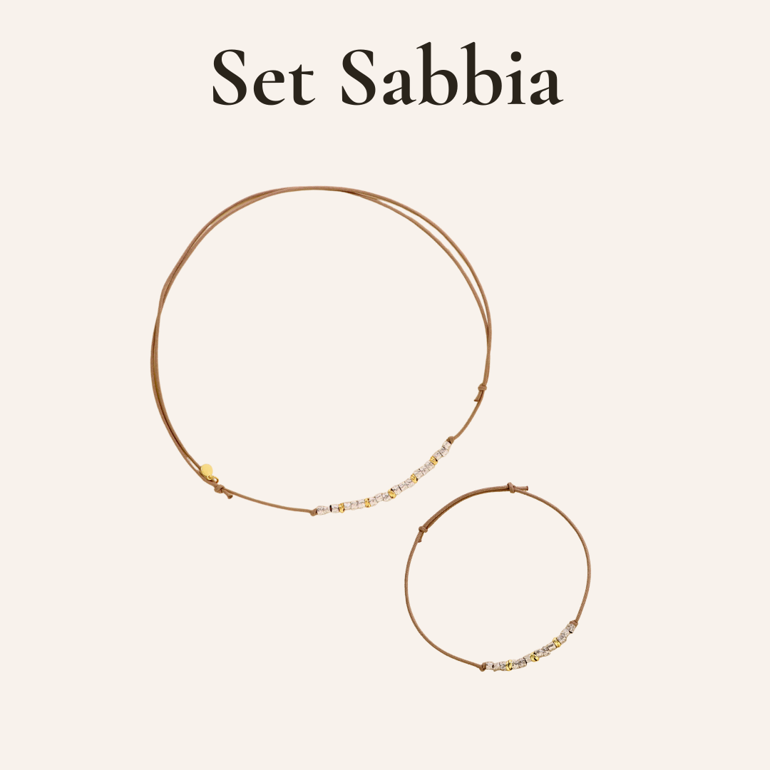 Set Bracciale e Choker con Pepite