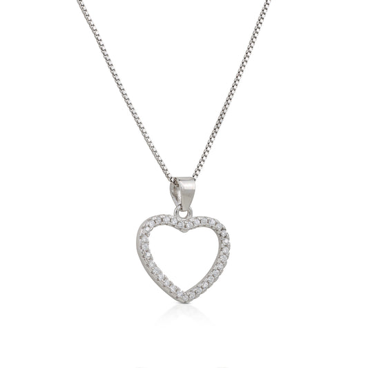 Collana con cuore in zirconi