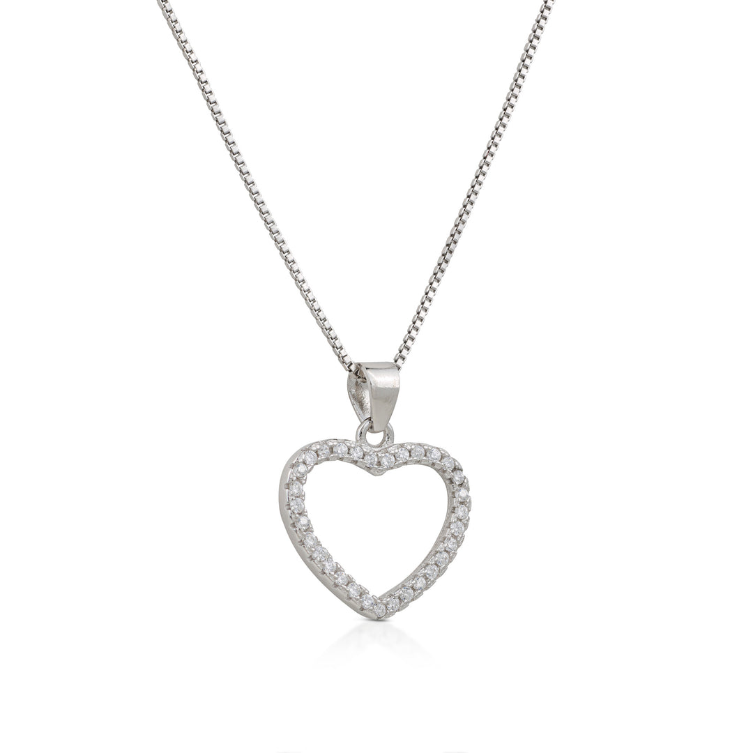 Collana con cuore in zirconi