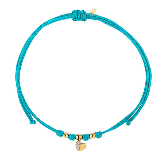 Choker Cordino con Cuore e Zirconi