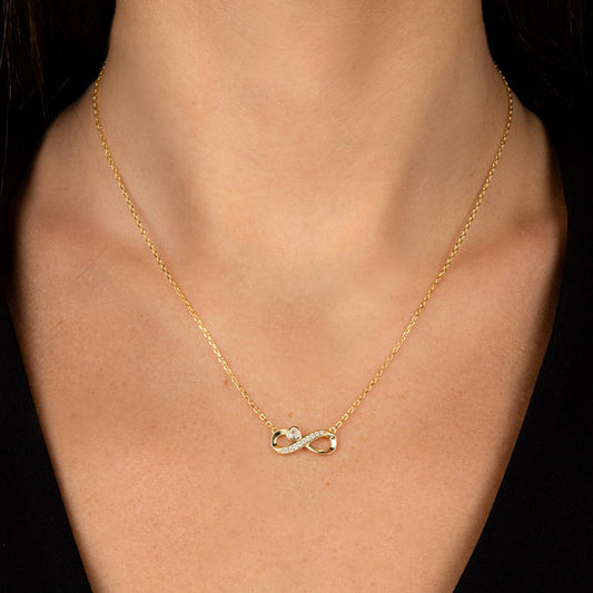Collana con infinito e cuore zircone