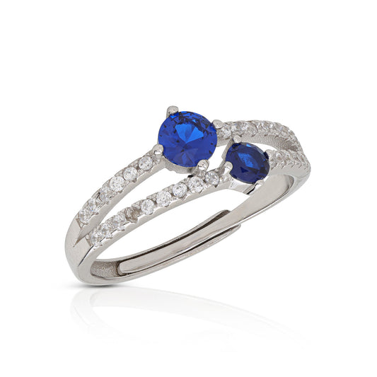 Anello Doppia Fascia Con Pietre