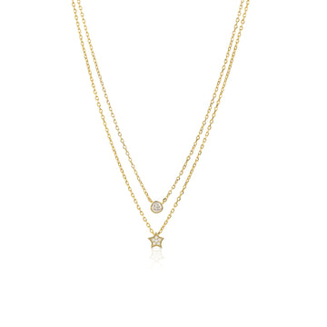 Collana doppia con stella e punto luce