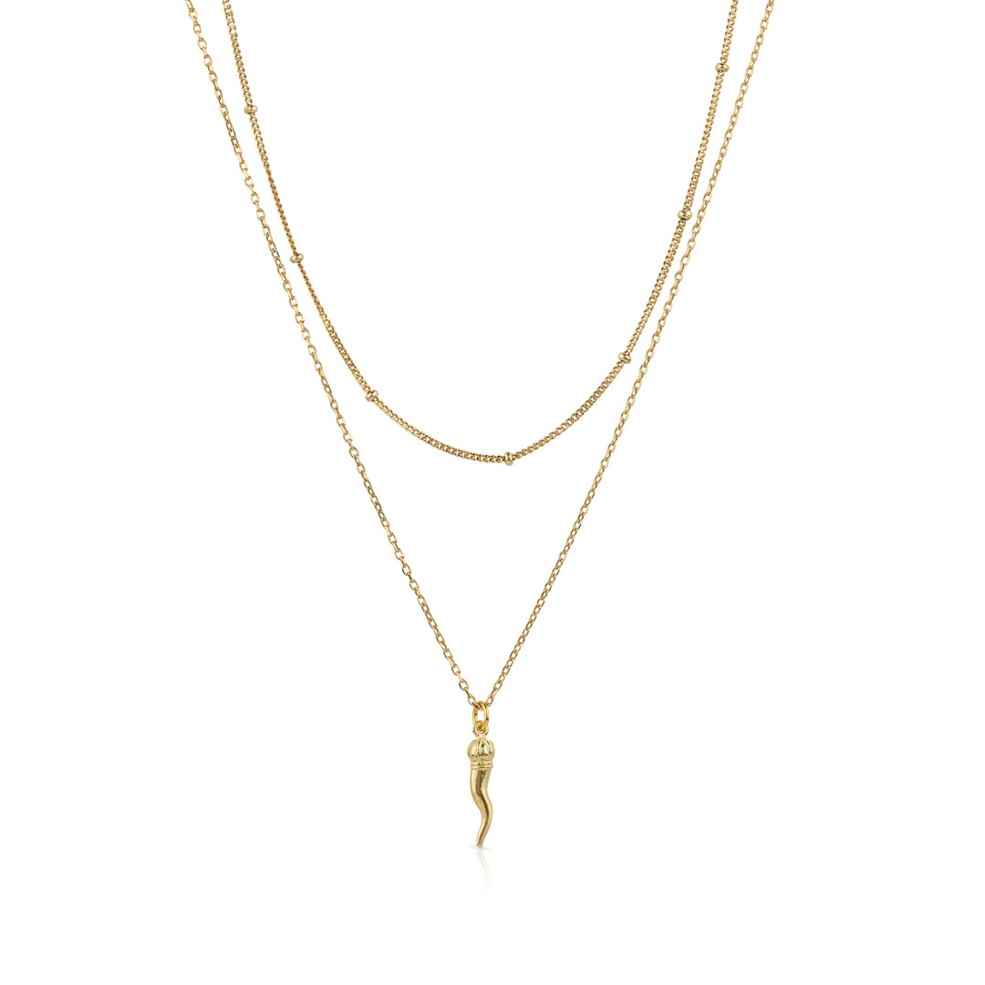 Collana Doppia Con Corno