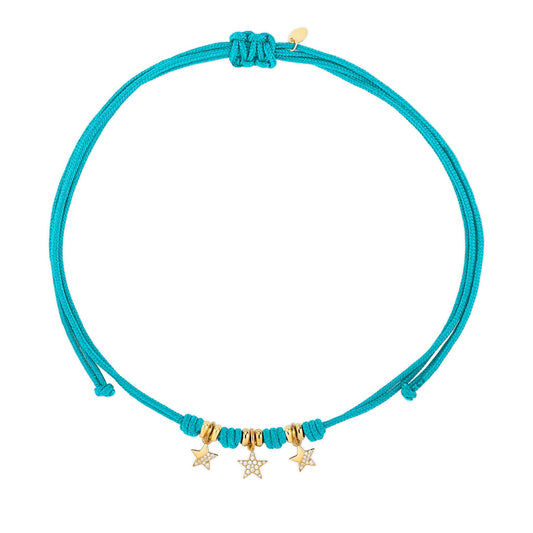 Choker Cordino con Tris di Stelle Zirconate