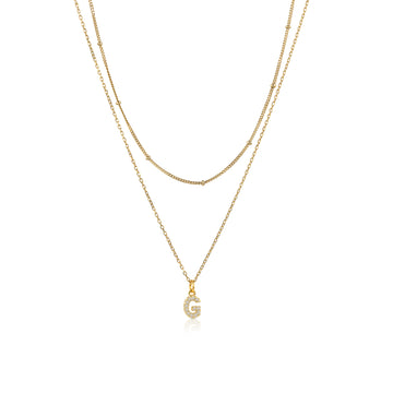 Collana Doppia iniziale strass