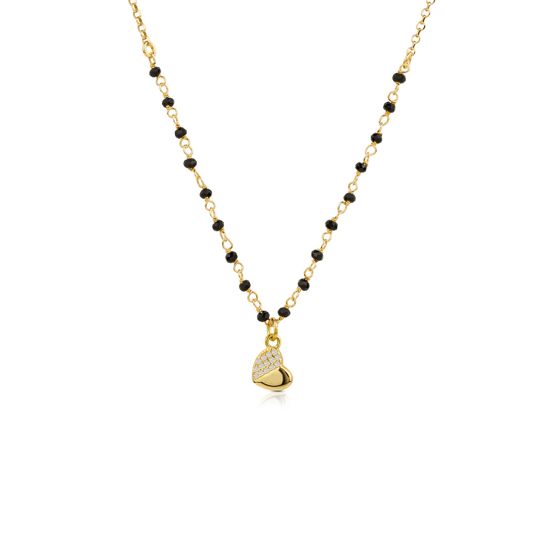 Collana Rosario con Pendente Zirconato Cuore e Stella