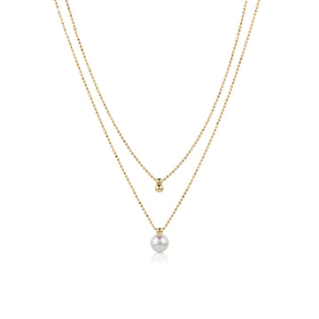 Collana Doppia con Sfera e Perla