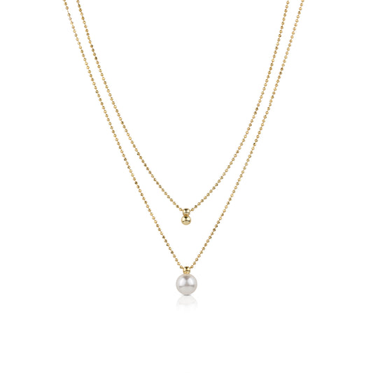 Collana Doppia con Sfera e Perla