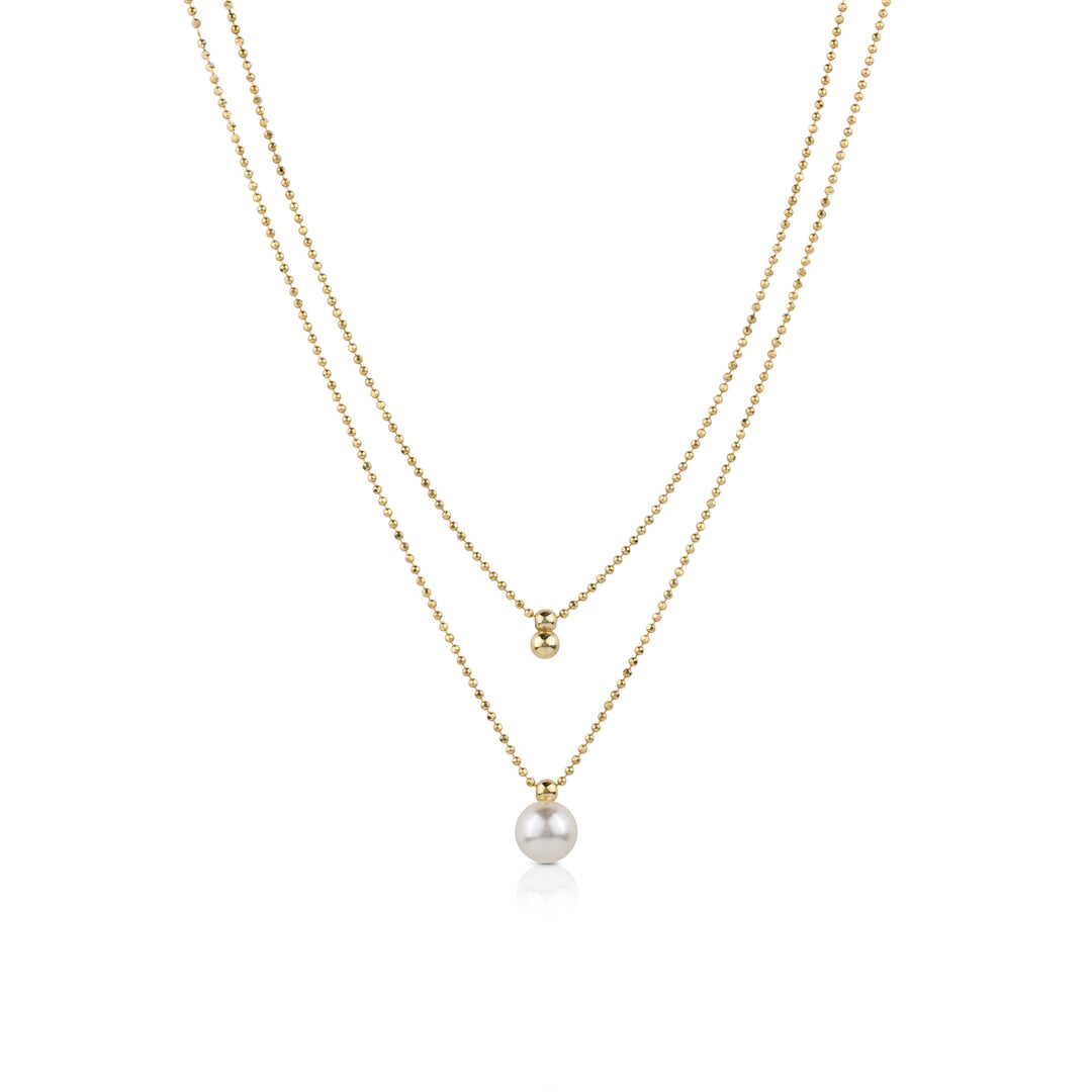 Collana Doppia con Sfera e Perla