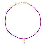 Carica l'immagine nella Galleria, Choker Raso con Corno Zirconato
