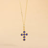 Collana Con Croce Castone Tondo