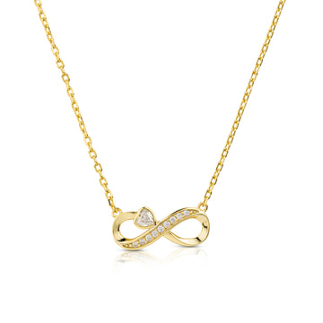 Collana con infinito e cuore zircone