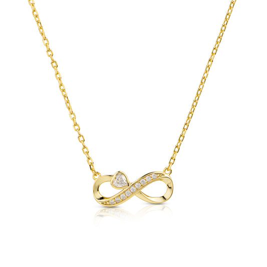 Collana con infinito e cuore zircone