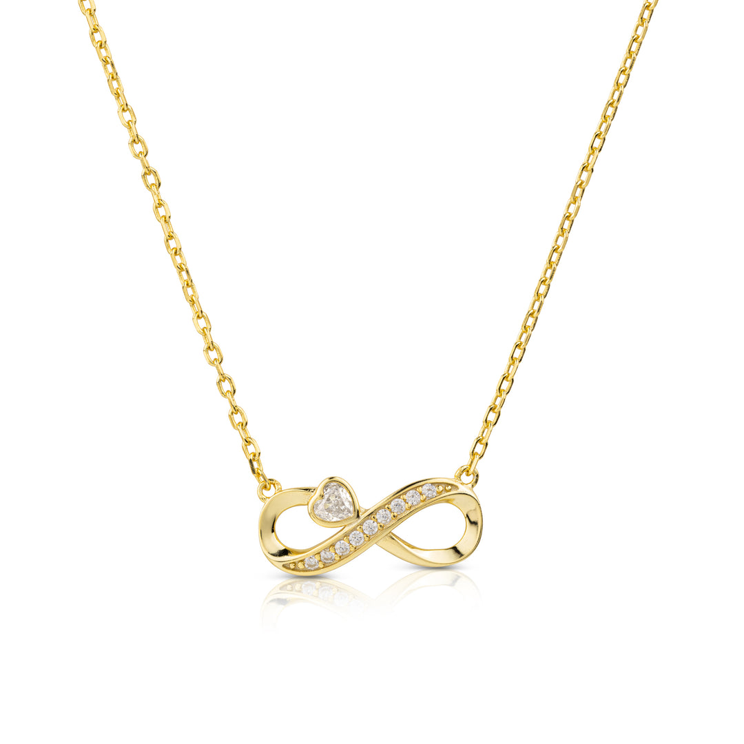 Collana con infinito e cuore zircone