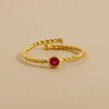 Anello Spirale Con Pietra Tonda