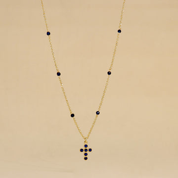 Collana con Pietre Colorate e Croce
