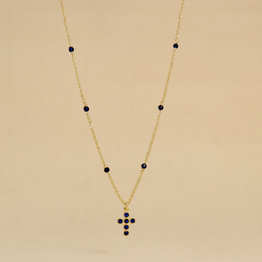 Collana con Pietre Colorate e Croce