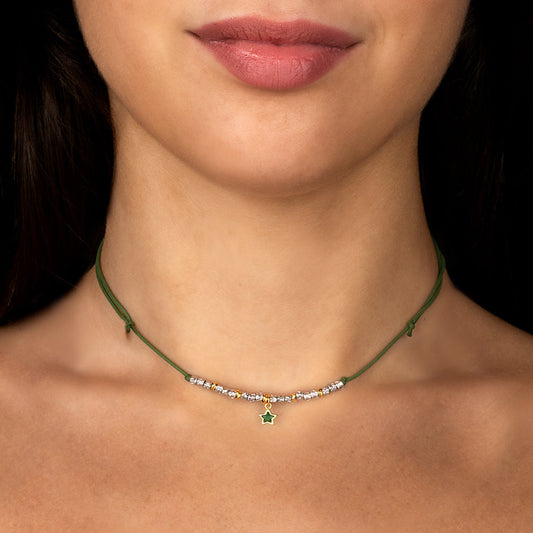 Choker pepite pietra di luce stella
