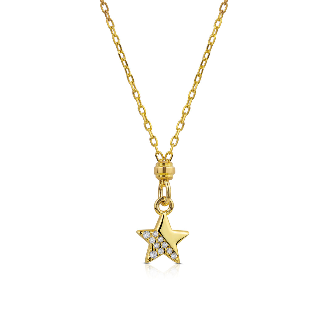 Collana Con Pendente Zirconato Cuore e Stella